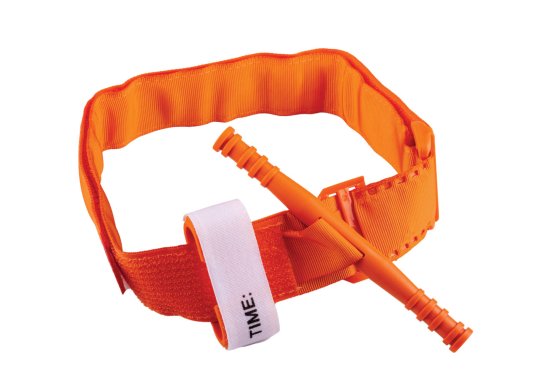 Tactical tourniquet with tightening mechanism orange