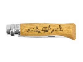 Knife Opinel 8 Folding Inox Beech Hare Motif