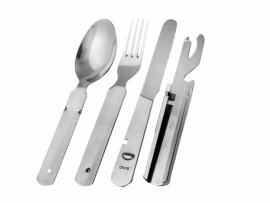 MFH 4-piece hiking cutlery with case