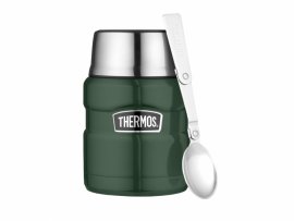Food flask with spoon Thermos King 0.47 l green