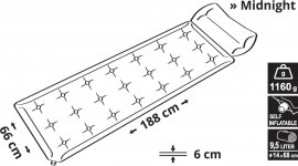 Self-inflating car mattress Cattara Midnight 180x66x4cm with cushion