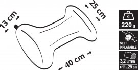 Self-inflating pillow Bone green
