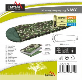 Sleeping bag mummy Navy 200cm