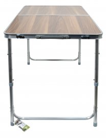 Folding camping table Double telescopic brown