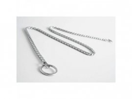 Chain collar DeLuxe silver, 75 cm
