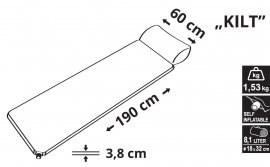 Self-inflating sleeping mat Kilt 3.8 cm with pillow