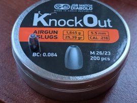 Review: Pellets JSB KO Slugs .216 5.5mm 1.645g 200pcs - 1