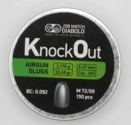 Review: JSB KnockOut Slugs 6,37mm 2,170g 150pcs - 1