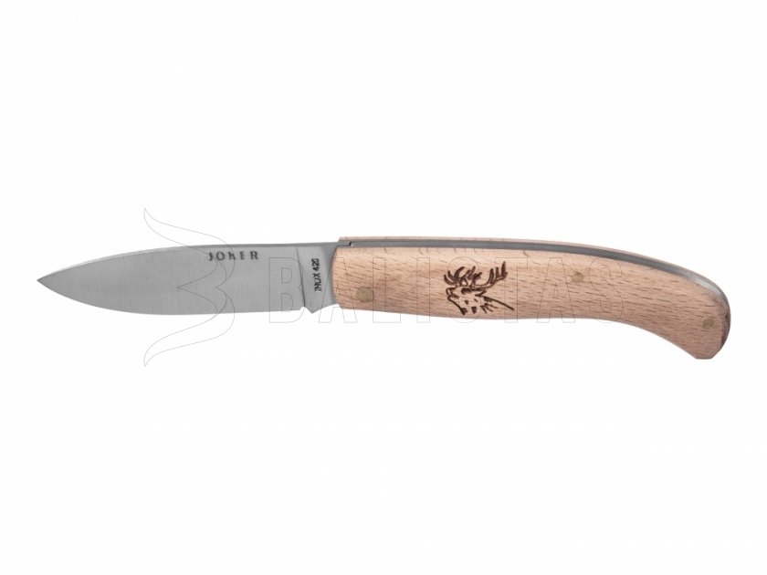 Knife Joker NH78-2 wood deer motif 8 cm