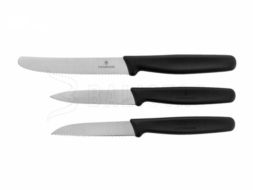 Set of 3 Kitchen Knives Victorinox 5.1113.3 Black Finish