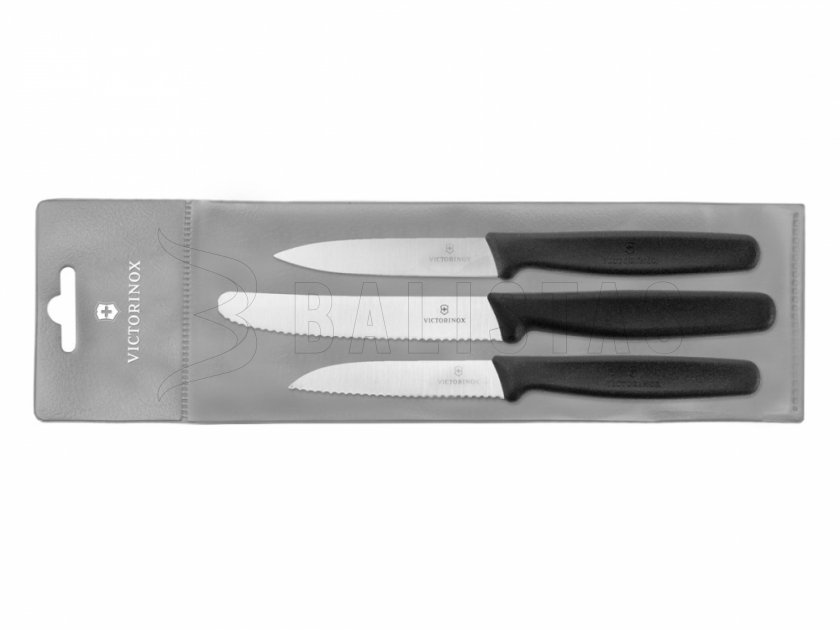 Set of 3 Kitchen Knives Victorinox 5.1113.3 Black Finish