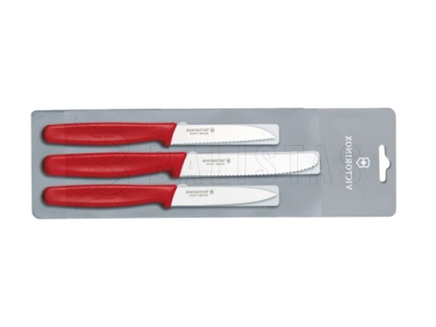 Set of 3 Victorinox Kitchen Knives 5.1111.3 Red