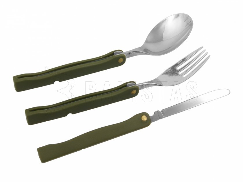 Foldable camping cutlery MFH with case