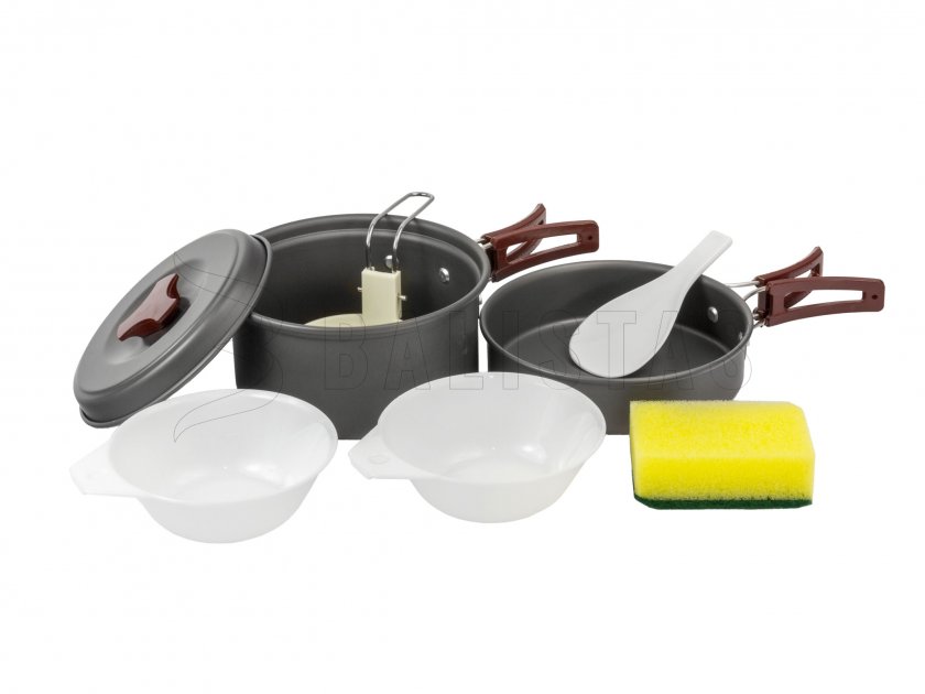 MFH anodized aluminum camping cookware set for 2 persons