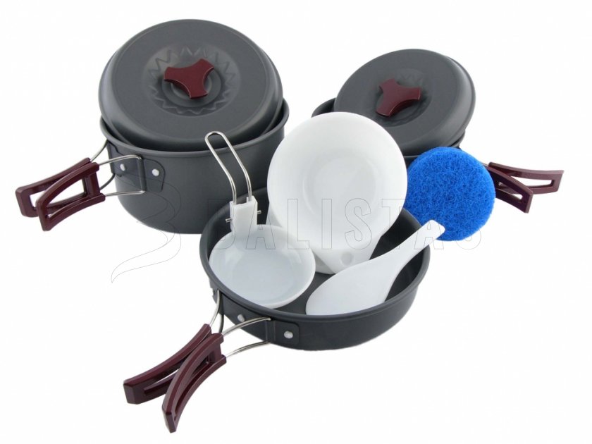 MFH anodized aluminum camping cookware set for 3 persons
