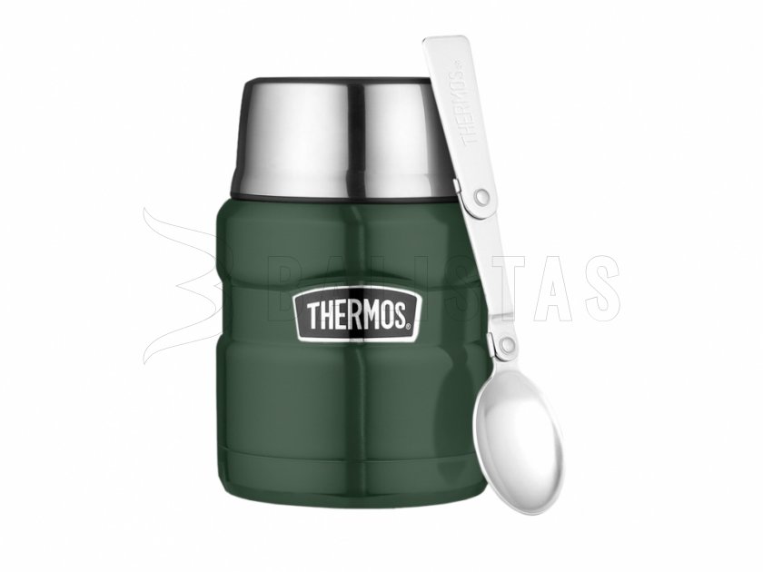 Food flask with spoon Thermos King 0.47 l green