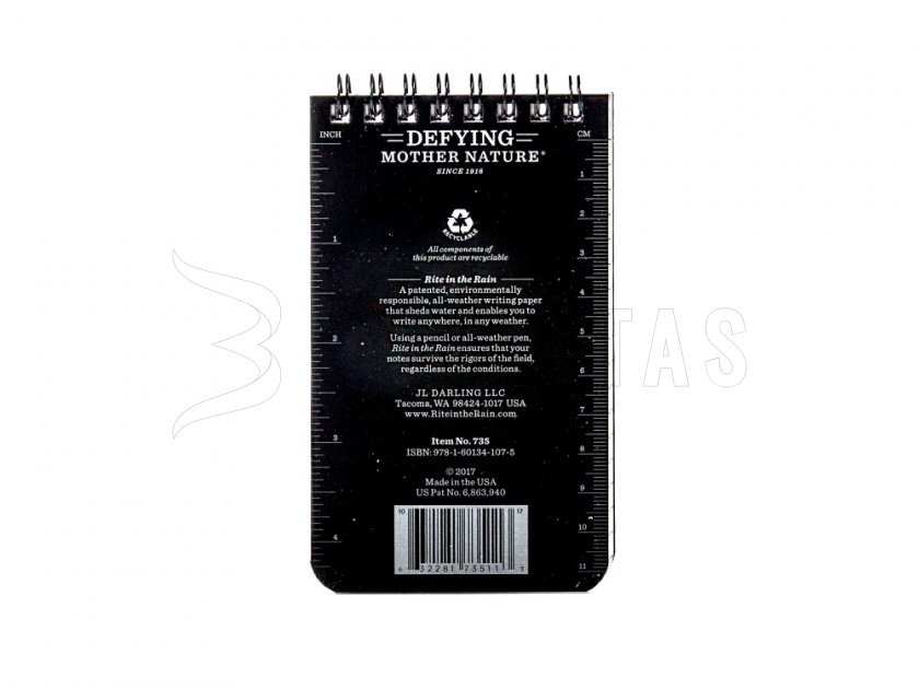 Waterproof notebook Rite in the Rain 735 3x5 black