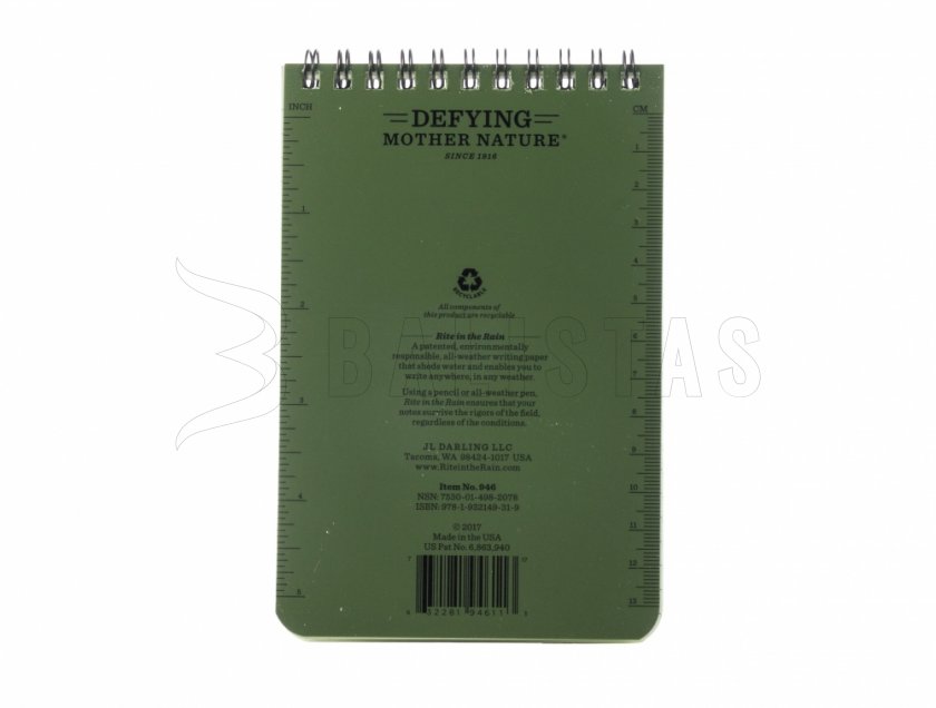 Waterproof notebook Rite in the Rain 946 4x6 green