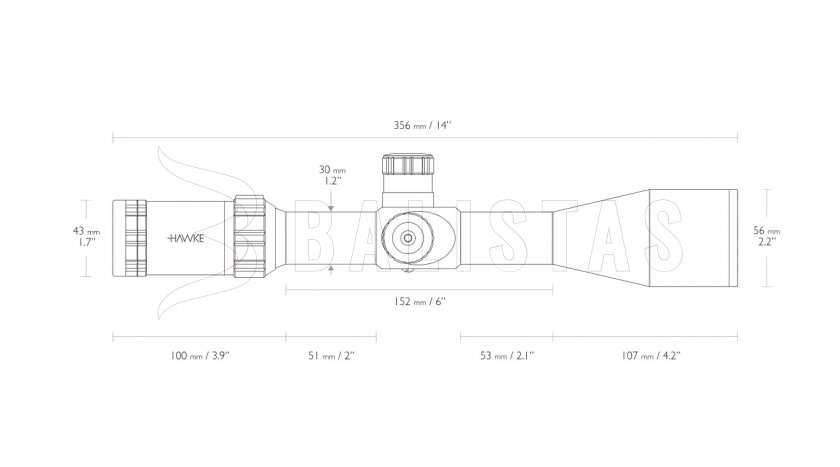 Hawke Sidewinder 30 SF 3-12x50 10x Half MD