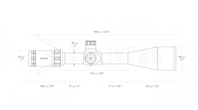 Hawke Sidewinder 30 SF 6-24x56 20x Half Mil Dot