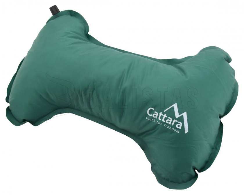 Self-inflating pillow Bone green