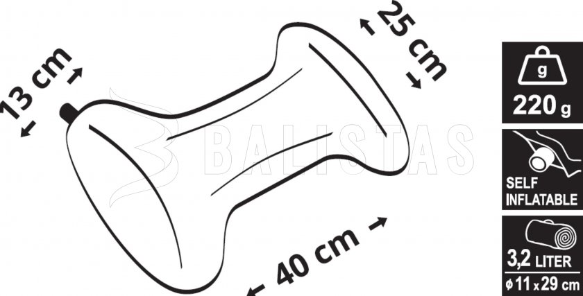 Self-inflating pillow Bone green