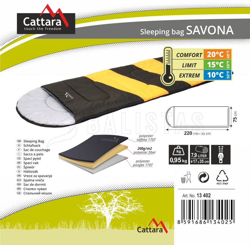 Sleeping bag Savona 200cm
