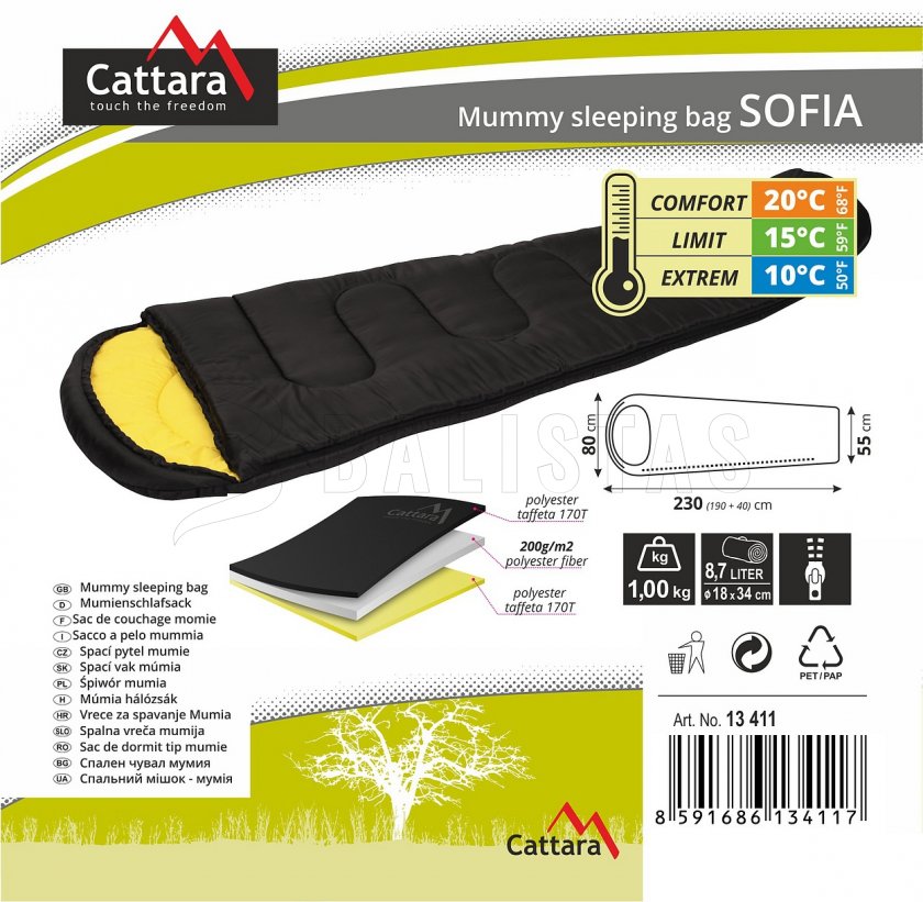 Sleeping bag mummy Sofia 210cm