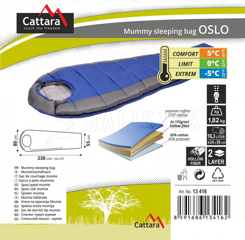Sleeping bag mummy Oslo 210cm