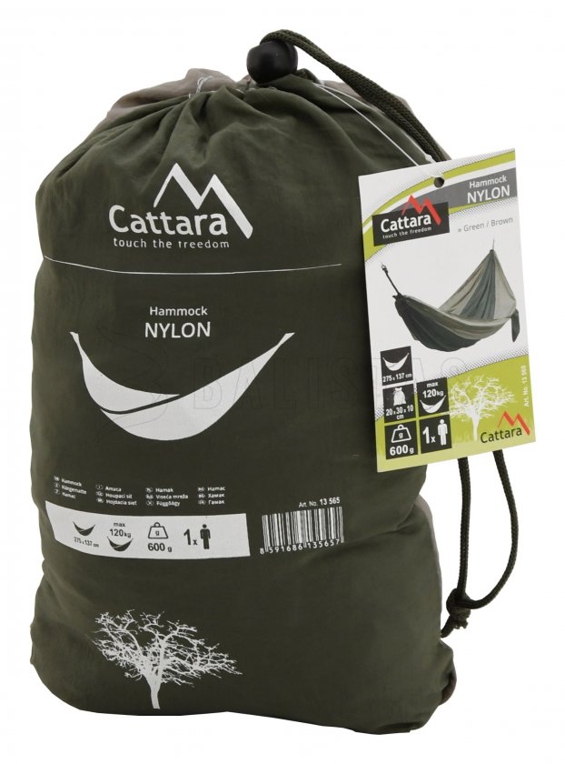 Hammock NYLON 275x137 cm green-brown