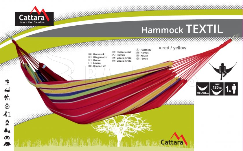 Hammock TEXTIL 200x100 cm red-yellow