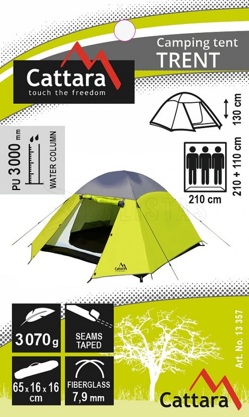 Trent double tent for 3 persons 210x110x210 cm
