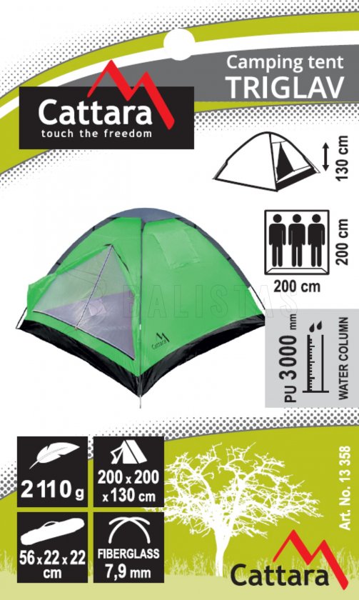 Triglav tent for 3 persons 200x200x130 cm
