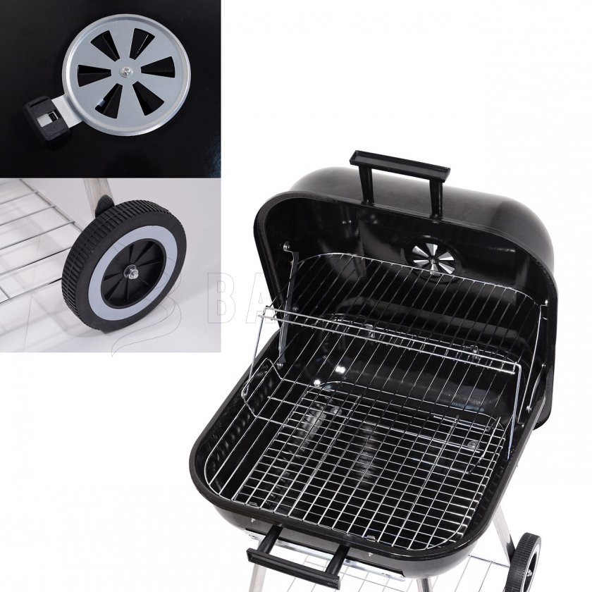 Charcoal grill rectangular Trapani 46 cm