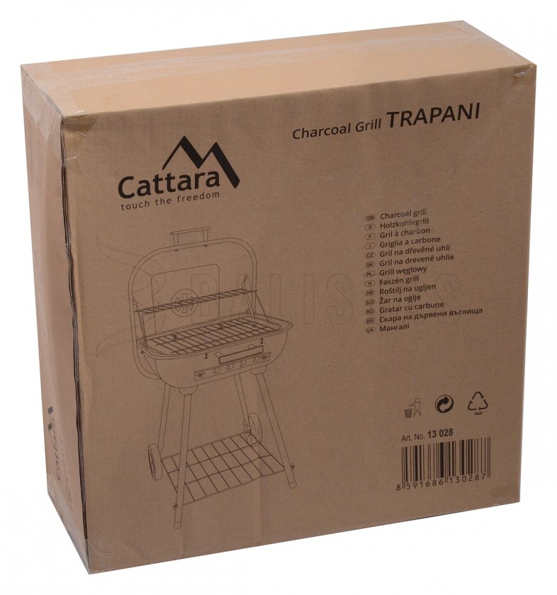 Charcoal grill rectangular Trapani 46 cm