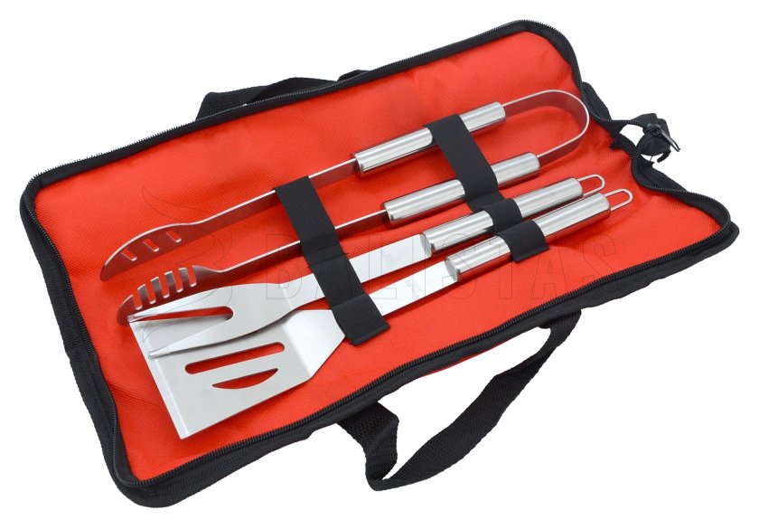 Grilling tools set of 3 pcs textile bag