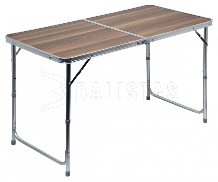 Folding camping table Double telescopic brown