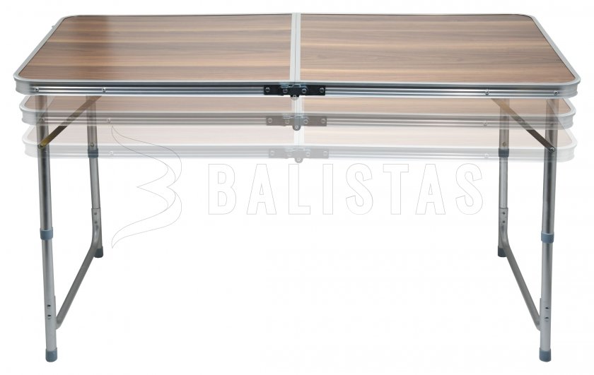 Folding camping table Double telescopic brown