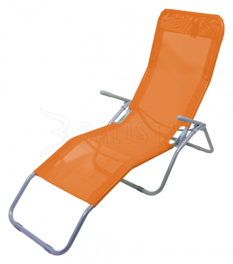 Folding camping deckchair Palermo orange