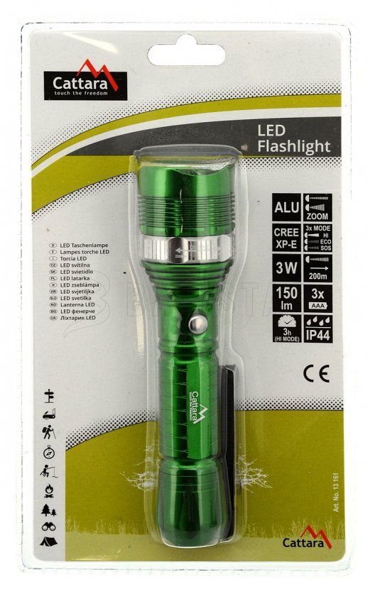 Handheld LED flashlight 150 lm ZOOM 3 functions