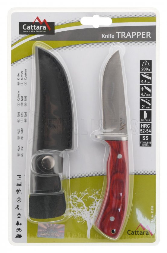 Trapper dagger 21 cm with leather sheath