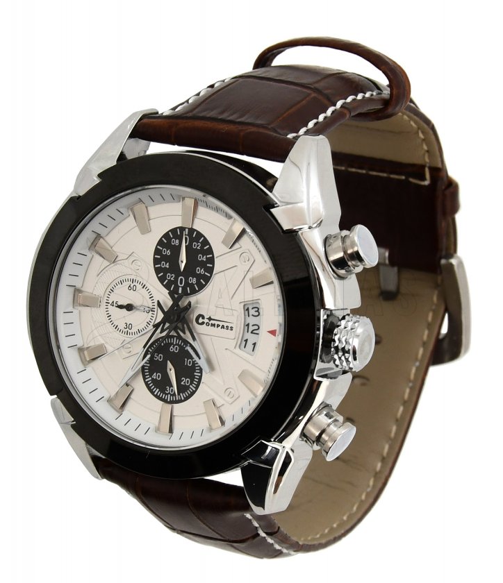 Chrono White Compass watch