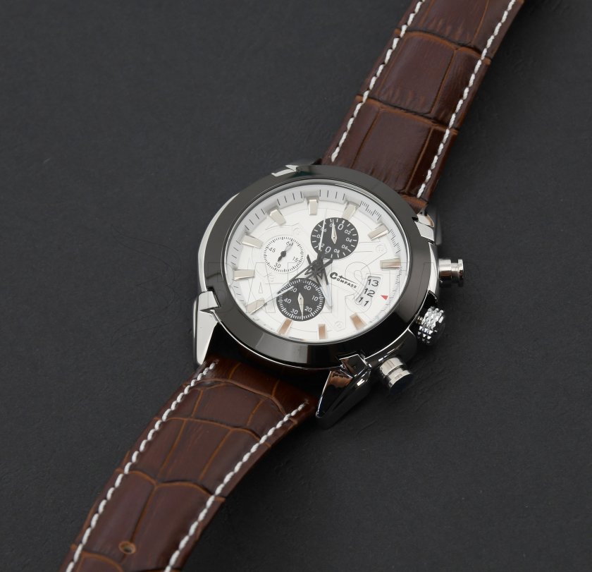 Chrono White Compass watch