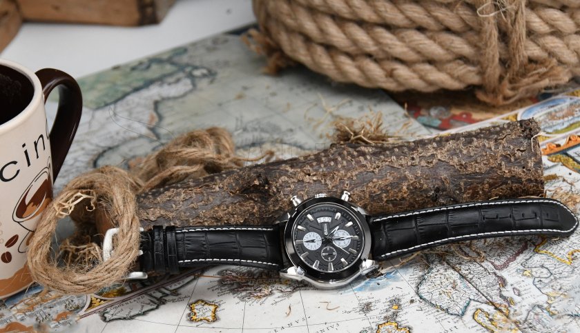 Chrono Black Compass watch