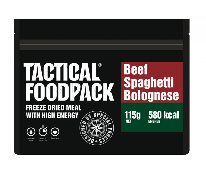 Dehydrated food - spaghetti bolognese with beef Tactical Foodpack