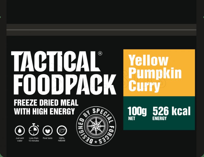 Dehydrated food - yellow squash curry Tactical Foodpack
