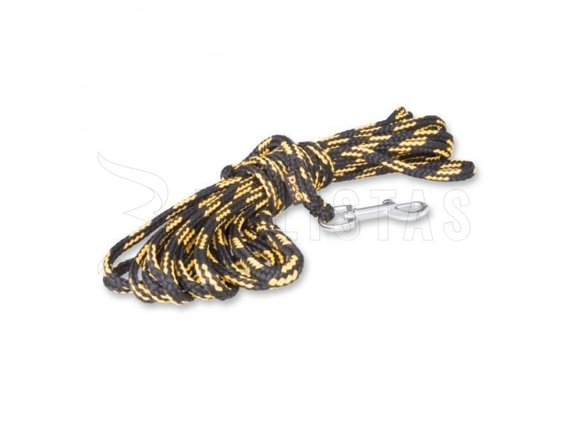 Tracking rope Dogtrace silver buckle 8mm, 10m yellow