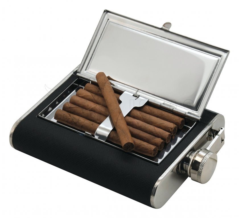 Cattara flask 175ml with cigar case