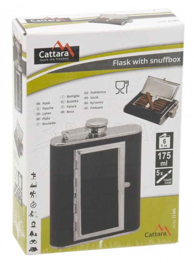 Cattara flask 175ml with cigar case