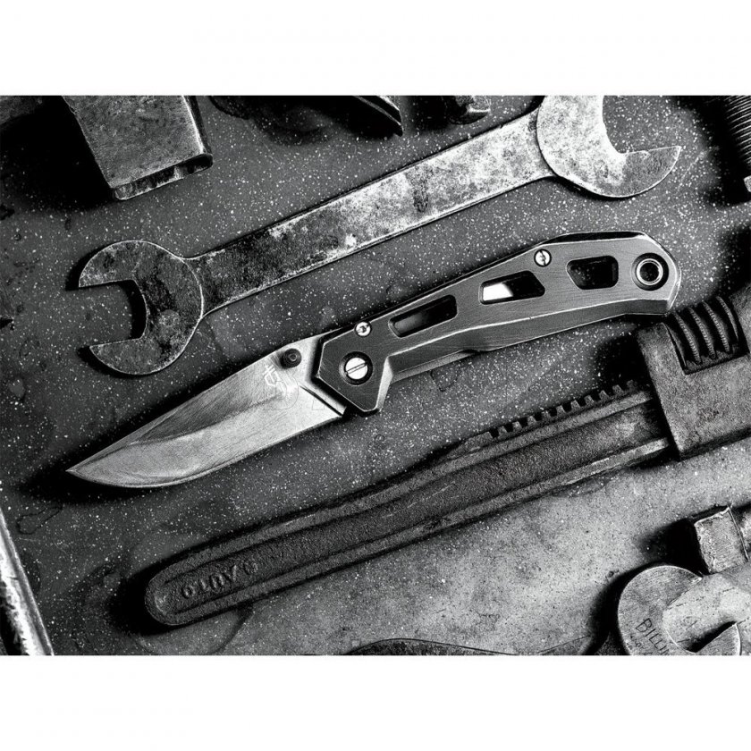 Gerber Set Knife Airlift Silver + Wallet Barbill Wallet Silver